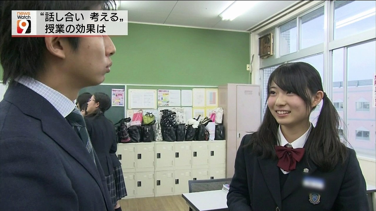 NHKのニュースで映ったツインテールの可愛い女子高生